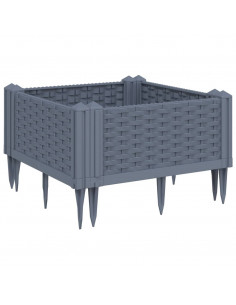 Fioriera da Giardino con Picchetti Grigia 42,5x42,5x28,5 cm PP 2