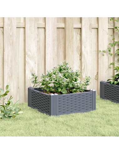 Fioriera da Giardino con Picchetti Grigia 42,5x42,5x28,5 cm PP