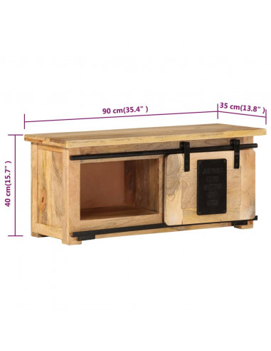 Mobile Porta TV 90x35x40 cm in Legno Massello di Mango