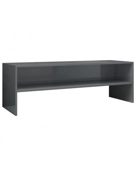 Mobile Porta TV Grigio Lucido 120x40x40 cm in Legno Multistrato