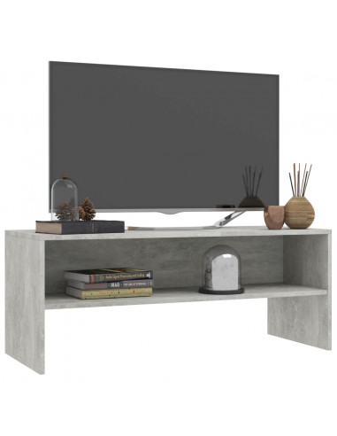 Mobile Porta TV Grigio Cemento 100x40x40cm in Legno Multistrato