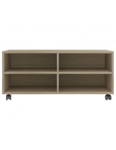 Mobile TV con Ruote Rovere Sonoma 90x35x35 cm Legno Multistrato