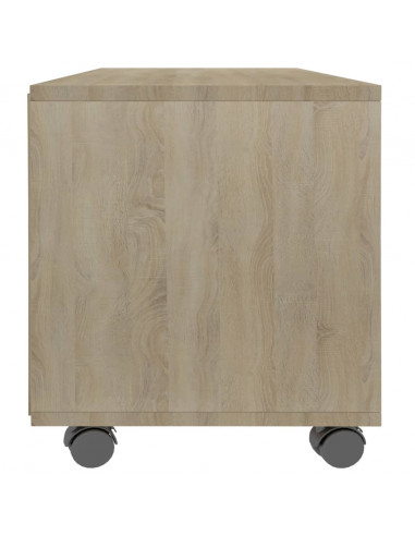 Mobile TV con Ruote Rovere Sonoma 90x35x35 cm Legno Multistrato