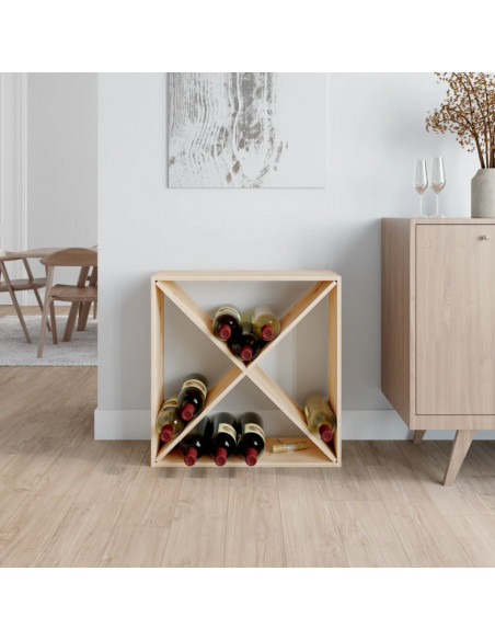 Portabottiglie 62x25x62 cm in Legno Massello di Pino