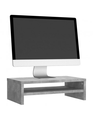 Supporto Monitor Grigio Cemento 42x24x13 cm Legno Multistrato