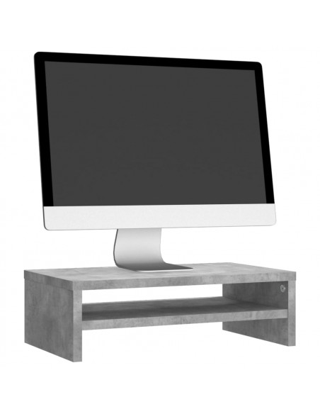 Supporto Monitor Grigio Cemento 42x24x13 cm Legno Multistrato