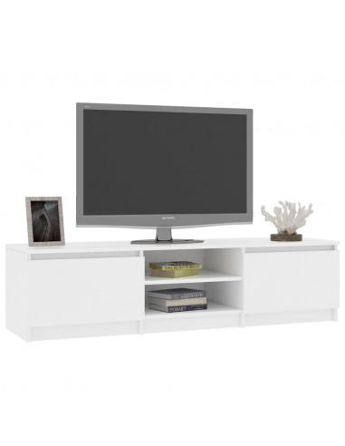 Mobile Porta TV Bianco 140x40x35,5 cm in Legno Multistrato