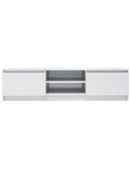 Mobile Porta TV Bianco Lucido 140x40x35,5 cm Legno Multistrato