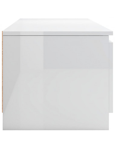 Mobile Porta TV Bianco Lucido 140x40x35,5 cm Legno Multistrato