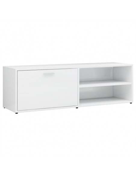 Mobile Porta TV Bianco Lucido 120x34x37 cm in Legno Multistrato