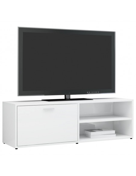Mobile Porta TV Bianco Lucido 120x34x37 cm in Legno Multistrato