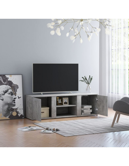 Mobile Porta TV Grigio Cemento 120x34x37cm in Legno Multistrato