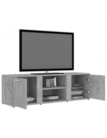 Mobile Porta TV Grigio Cemento 120x34x37cm in Legno Multistrato