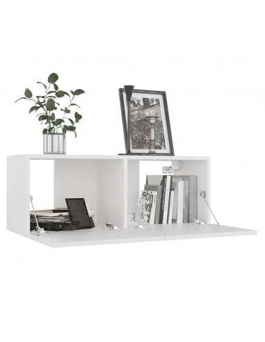 Mobile Porta TV Bianco 80x30x30 cm in Legno Multistrato