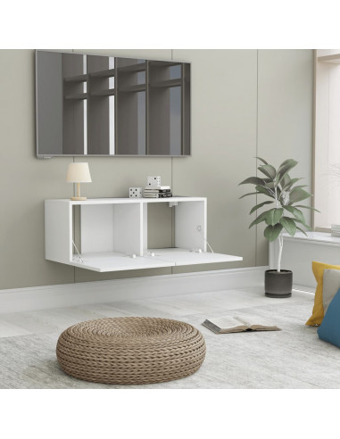 Mobile Porta TV Bianco 80x30x30 cm in Legno Multistrato