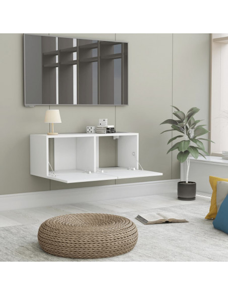 Mobile Porta TV Bianco 80x30x30 cm in Legno Multistrato