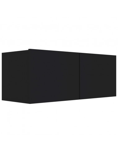 Mobile Porta TV Nero 80x30x30 cm in Legno Multistrato