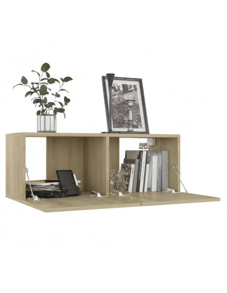 Mobile Porta TV Rovere Sonoma 80x30x30 cm in Legno Multistrato