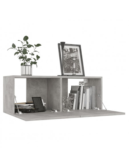 Mobile Porta TV Grigio Cemento 80x30x30 cm in Legno Multistrato