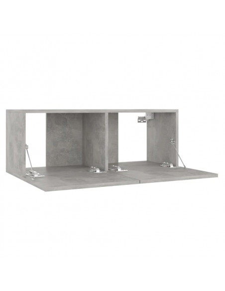 Mobile Porta TV Grigio Cemento 80x30x30 cm in Legno Multistrato