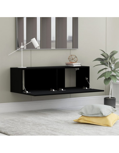 Mobile Porta TV Nero 100x30x30 cm in Legno Multistrato