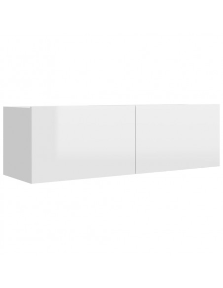 Mobile Porta TV Bianco Lucido 100x30x30 cm in Legno Multistrato