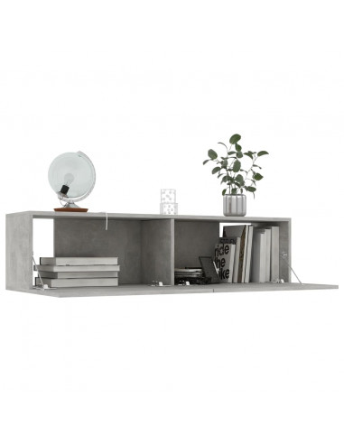 Mobile Porta TV Grigio Cemento 120x30x30cm in Legno Multistrato