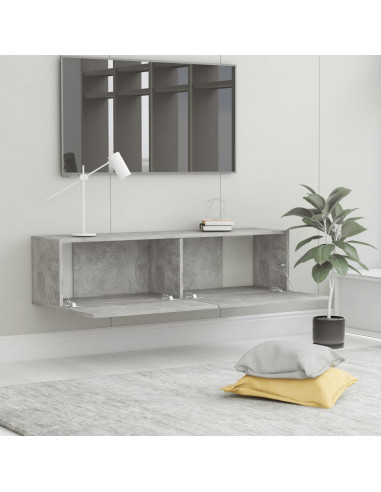 Mobile Porta TV Grigio Cemento 120x30x30cm in Legno Multistrato