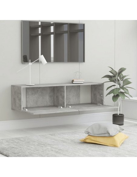 Mobile Porta TV Grigio Cemento 120x30x30cm in Legno Multistrato