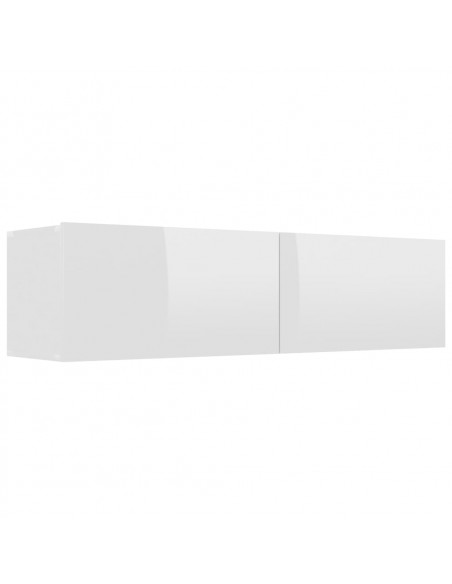 Mobile Porta TV Bianco Lucido 120x30x30 cm in Legno Multistrato