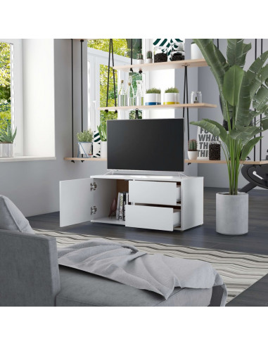 Mobile Porta TV Bianco 80x34x36 cm in Legno Multistrato