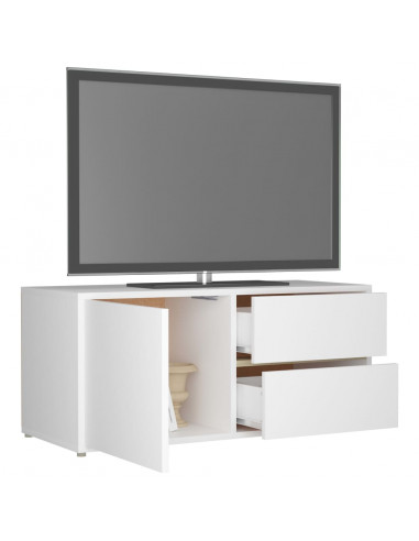 Mobile Porta TV Bianco 80x34x36 cm in Legno Multistrato