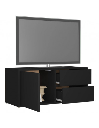 Mobile Porta TV Nero 80x34x36 cm in Legno Multistrato