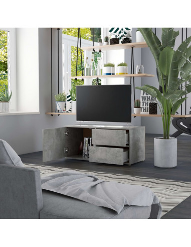 Mobile Porta TV Grigio Cemento 80x34x36 cm Legno Multistrato