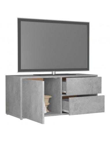 Mobile Porta TV Grigio Cemento 80x34x36 cm Legno Multistrato