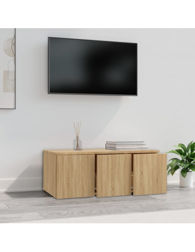 Mobile Porta TV Rovere Sonoma 80x34x30 cm Legno Multistrato