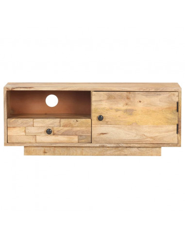 Mobile Porta TV 90x30x35 cm in Legno Massello di Mango