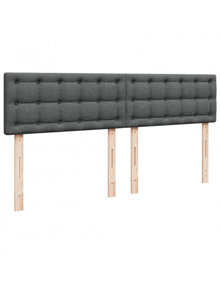 Giroletto a Molle con Materasso Grigio Scuro 200x200 cm Tessuto