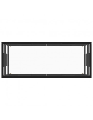 Mobile TV Nero con Vetro Temperato 100x40x40 cm