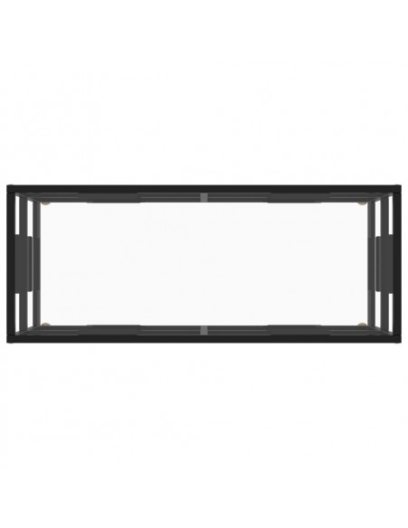 Mobile TV Nero con Vetro Temperato 100x40x40 cm