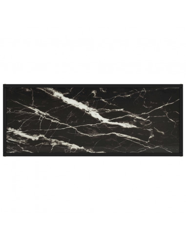 Mobile TV Nero con Vetro Nero Marmo 100x40x40 cm