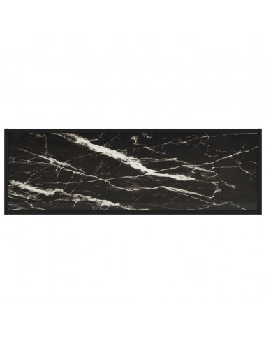 Mobile TV Nero con Vetro Nero Marmo 120x40x40 cm