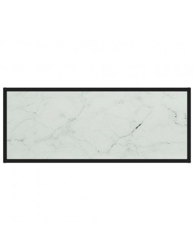 Mobile TV Nero con Vetro Bianco Marmo 100x40x40 cm