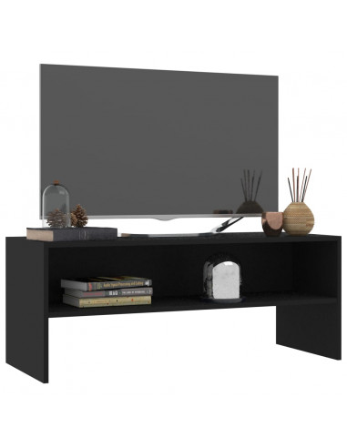 Mobile Porta TV Nero 100x40x40 cm in Legno Multistrato