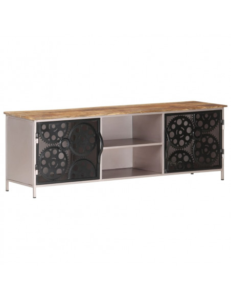 Mobile Porta TV 120x30x40 cm in Legno di Mango Grezzo