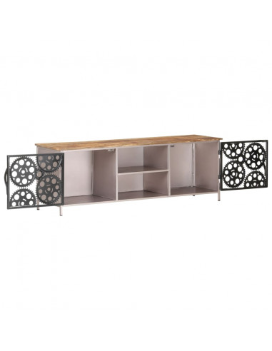 Mobile Porta TV 120x30x40 cm in Legno di Mango Grezzo