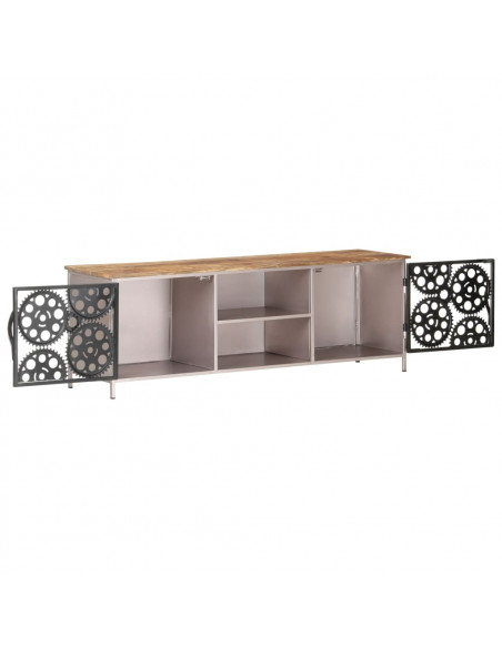 Mobile Porta TV 120x30x40 cm in Legno di Mango Grezzo