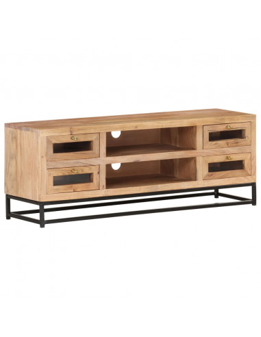 Mobile Porta TV 110x30x40 cm in Legno Massello di Acacia