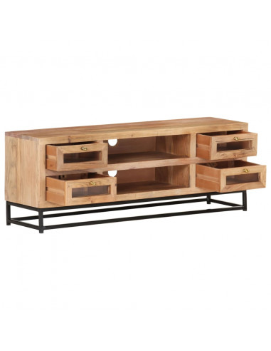 Mobile Porta TV 110x30x40 cm in Legno Massello di Acacia