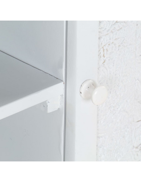 Mobile Porta TV Bianco 115x30x46cm in Legno Massello di Mango